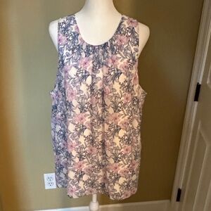 Vince Camuto Floral Sleeveless Blouse - Pink and Purple